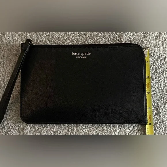 Kate Spade Black Saffiano Leather Wristlet - Picture 12 of 13